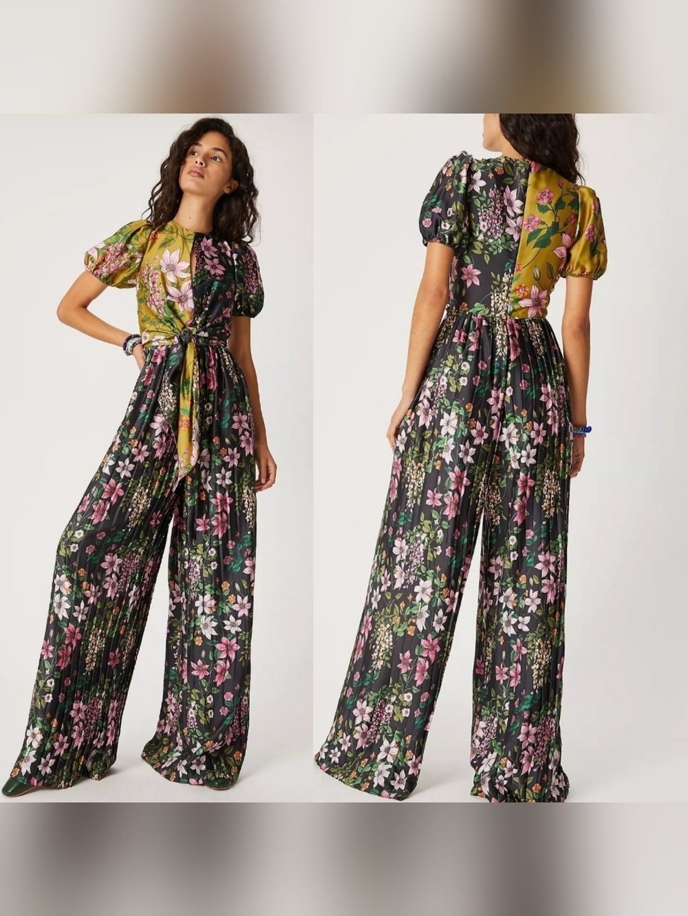 Anthroplogie ML Monique Lhuillier Alisia Pleated Jumpsuit Size 10